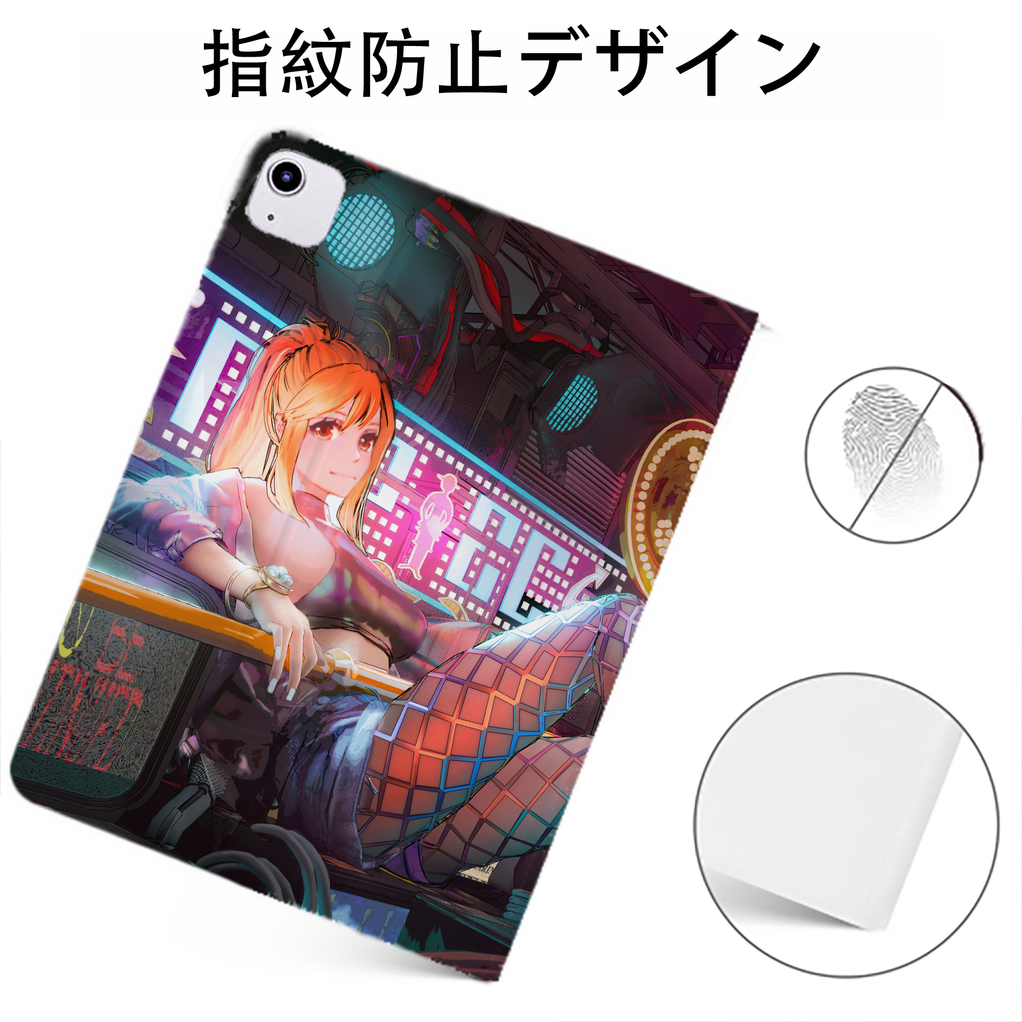 （画像用） ワンピース ONE PIECE IPadケース ペンホルダー付き ブックスタイルデザイン